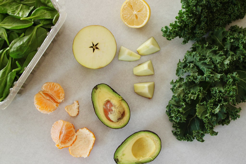 Apples, avocado and greens