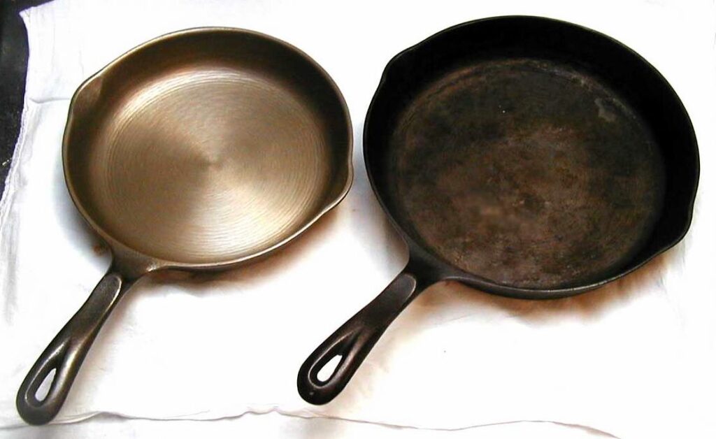 A cast iron skillet