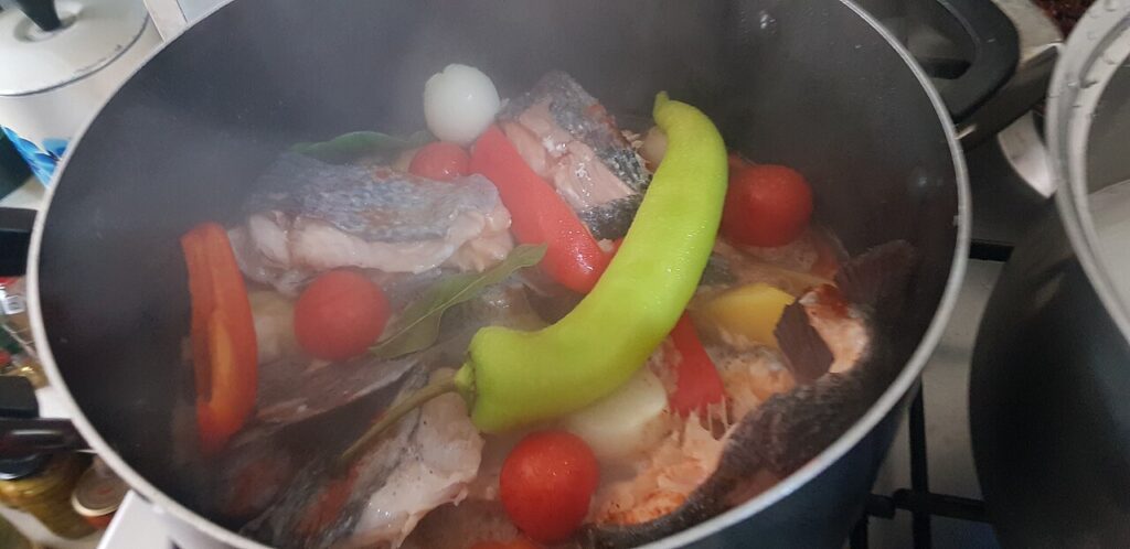 Vegetables cooking in a pan