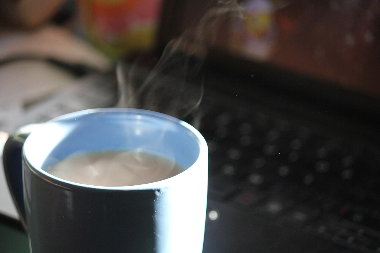 Steam rising from a hot mug