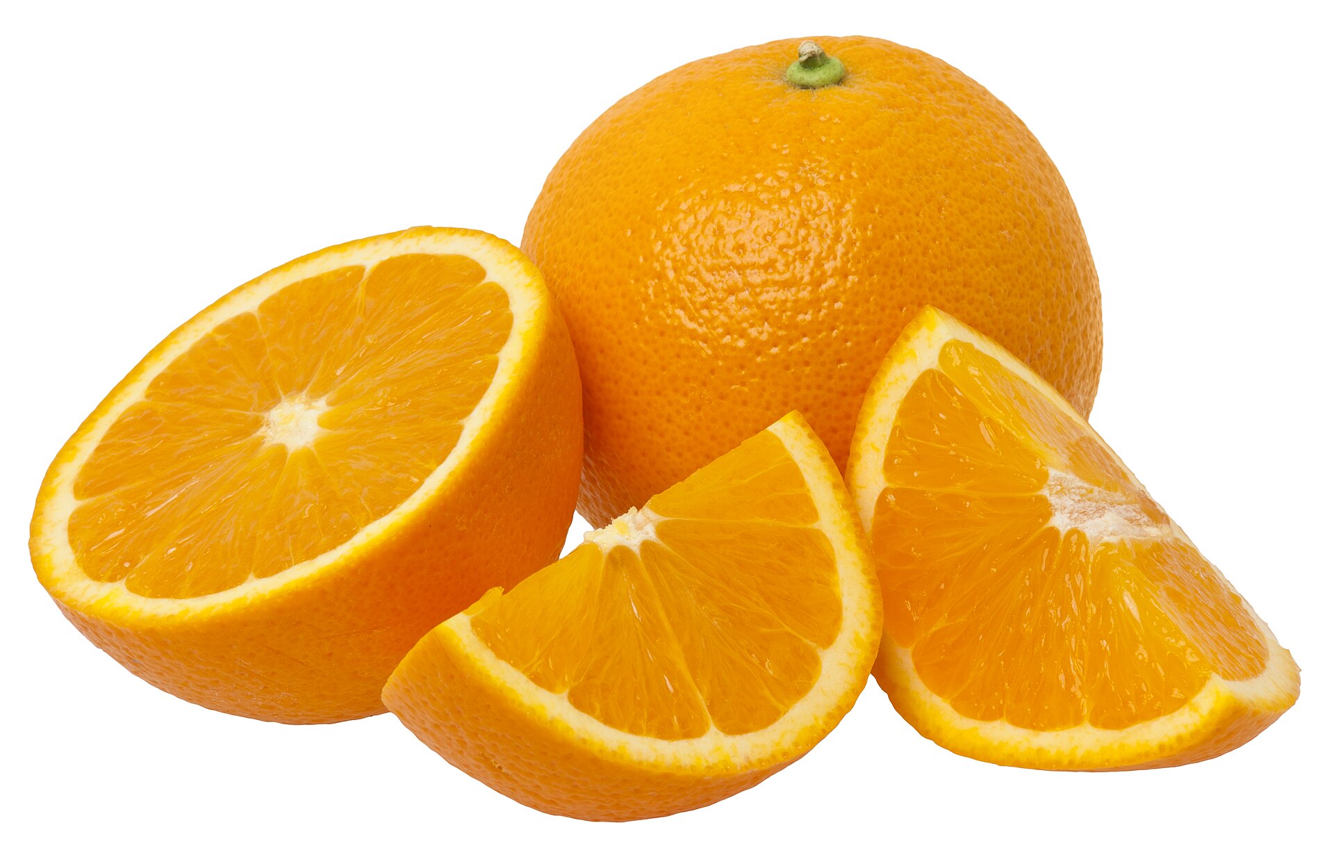 A whole orange and orange segments